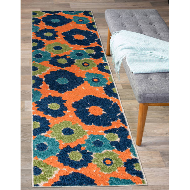 Lark Manor Alexavia Floral Blue/Green/Orange Indoor / Outdoor Area Rug